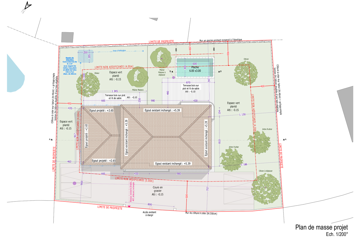 Plan de masse Villa D Le Muy
